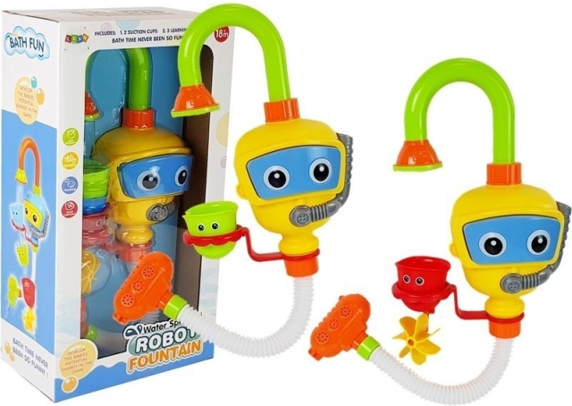 Színes fürdőrobot vízeséssel és csészékkel