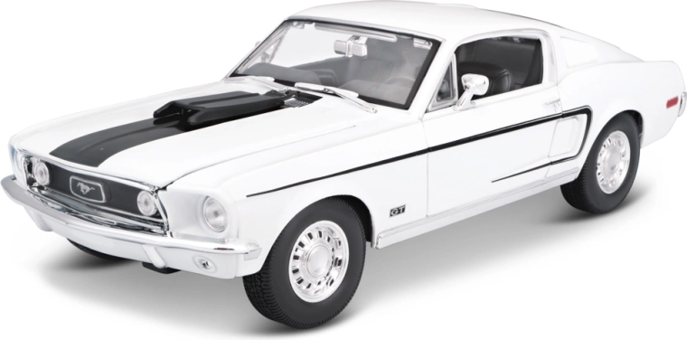 Maisto 1968 Ford Mustang GT Cobra Jet – fém autómodell 1:18 fehér