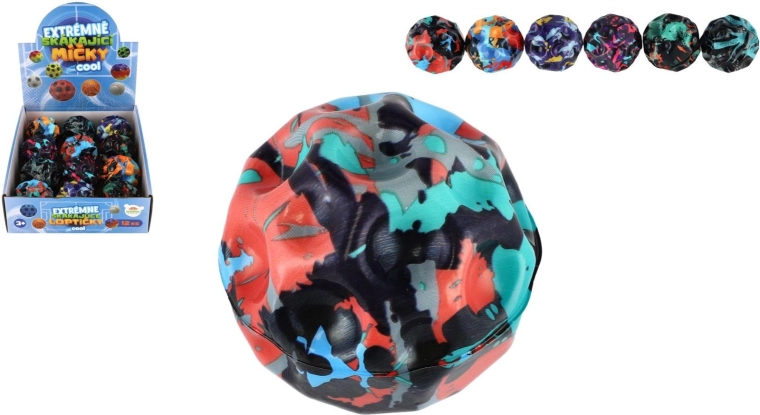 Extrém módon pattogó habszivacs „meteorit” labda 6 cm, vegyes színek