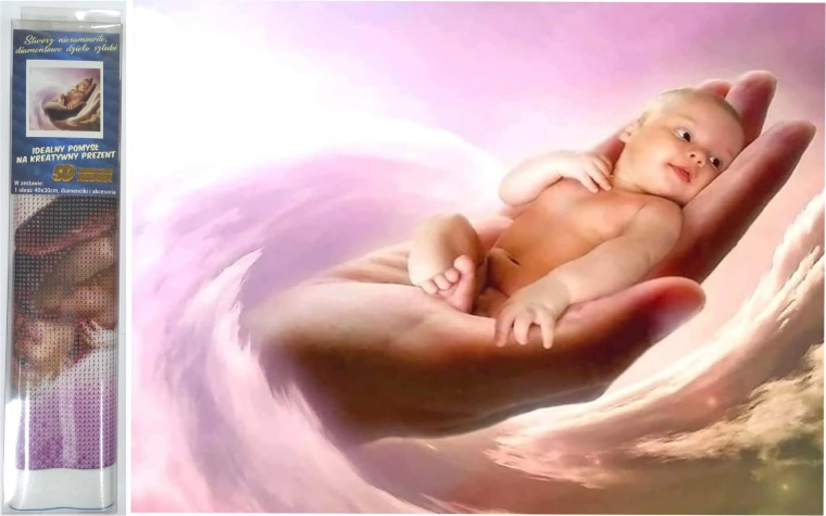 Gyémántfestés – Gyermek a tenyérben 30 × 40 cm