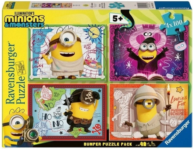 Ravensburger puzzle Minyonok és szörnyek 4×100 darab