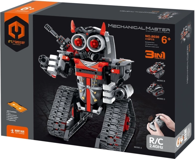 3 az 1-ben építőkészlet programozható lánctalpas RC robot, 2,4 GHz, 432 elem