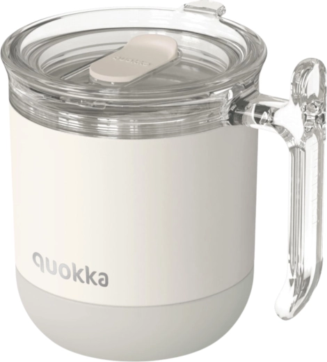 Rozsdamentes acél termoszbögre Quokka Wave ivory szürke 260 ml