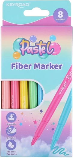 Pasztell, mosható KEYROAD filctollak, 8 db