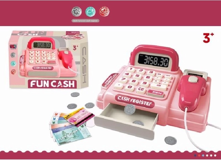 Fun Cash Pink pénztárgép – gyermek elektronikus pénztárgép