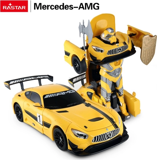 RC autó és robot 2 az 1-ben Rastar Mercedes-AMG GT3 1:14 sárga