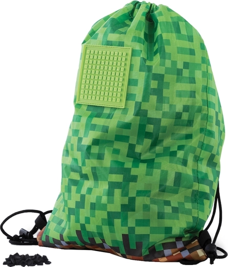 PIXIE CREW Minecraft zöld-barna tornazsák