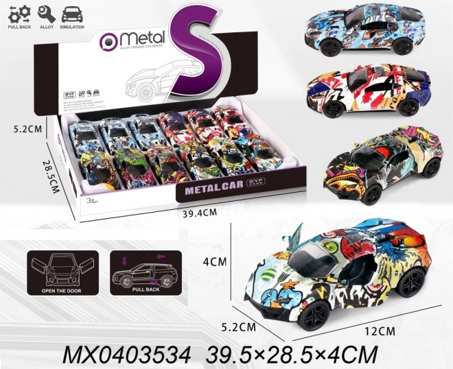 Fém CRAZY kisautó visszahúzós meghajtással