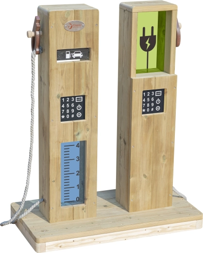 Kétszeres, fából készült üzemanyag- és töltőállomás CLASSIC WORLD EDU