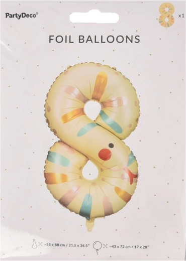 Fóliaballon 8-as szám, kígyó mintával KIDS 88 cm