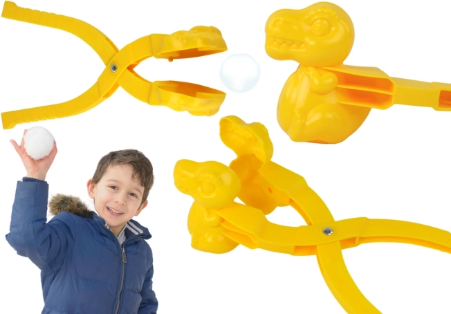 Hógolyó-készítő – dinoszauruszos hógolyóformázó, sárga