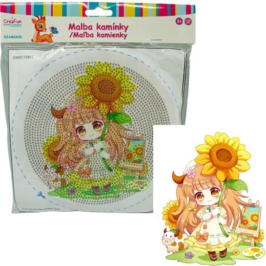 Gyémántfestés kerettel – baba és napraforgó 20 cm