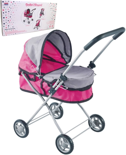 Rózsaszürke mély babakocsi babához (max. 43 cm-ig)