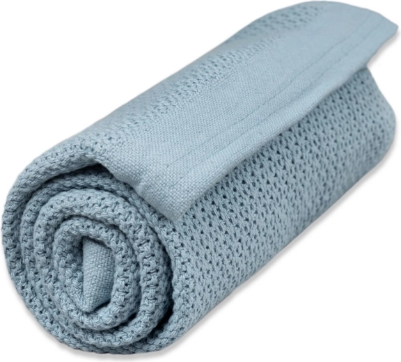 Vinter & Bloom takaró Soft Grid Organic dim blue