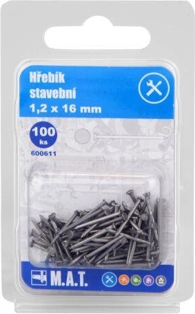 Építőipari szegek 16 × 1,2 mm, 100 db