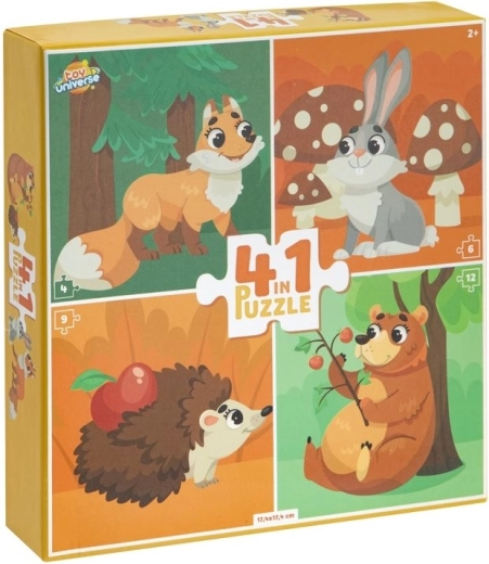 Puzzle erdei állatok 4 az 1-ben TOY UNIVERSE