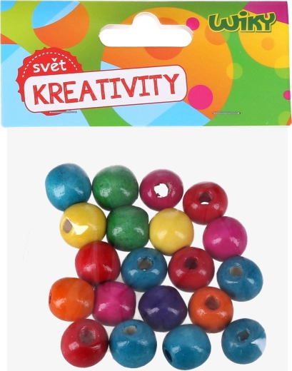 Színes fa gyöngyök 20 db