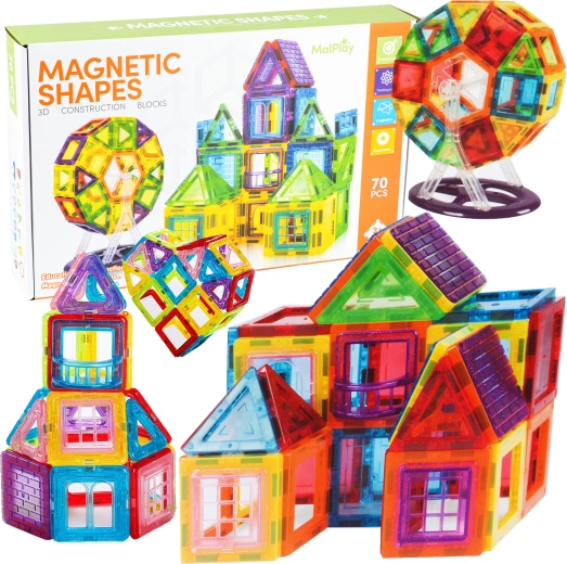 Mágneses 3D építőkészlet – 70 darab
