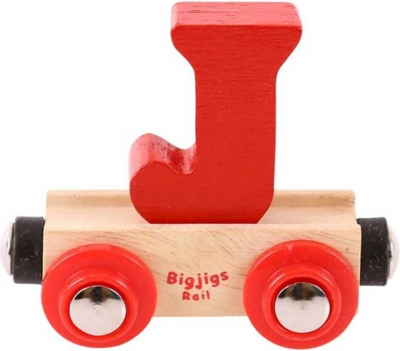 Bigjigs Rail vagon fa vonatpályához – J betű