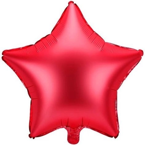 Piros csillag alakú fóliaballon 48 cm – 1 db