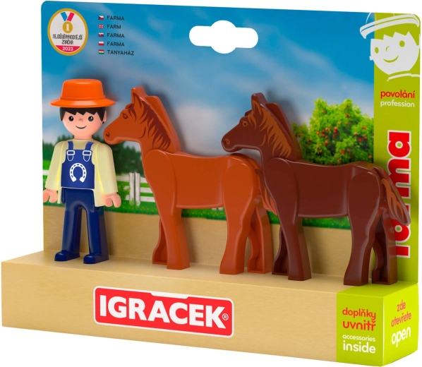 Efko Igráček Trio Farm – gazda lovakkal és kiegészítőkkel