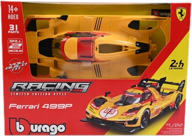 Bburago Ferrari Racing 499P Le Mans sárga sz. 83 építőkészlet 1:24 - 1 db