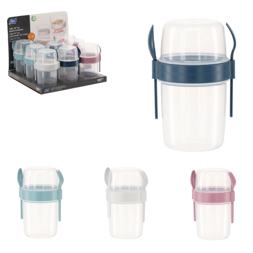 Utazó müzlisdoboz 1100 ml, BPA-mentes evőeszközökkel