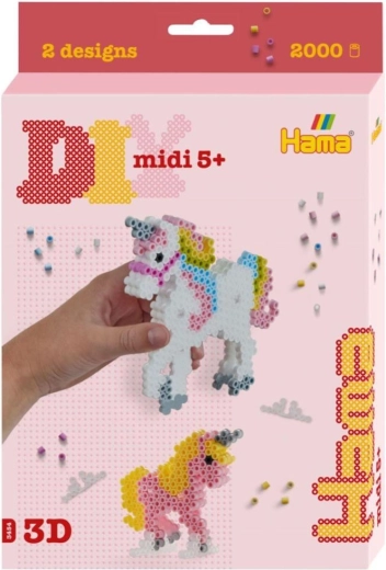 Hama MIDI 3D egyszarvús vasalható gyöngyök, 2000 db