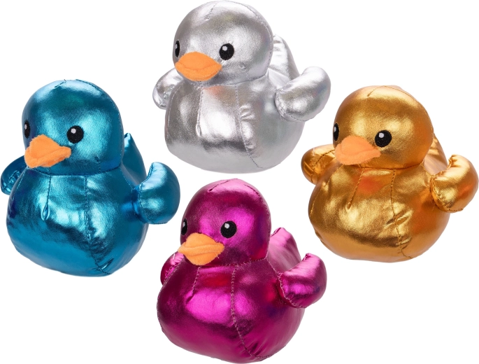 Metálfényű plüss kiskacsa 15 cm