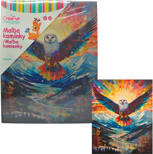 Gyémántfestés – bagoly 27 × 33 cm