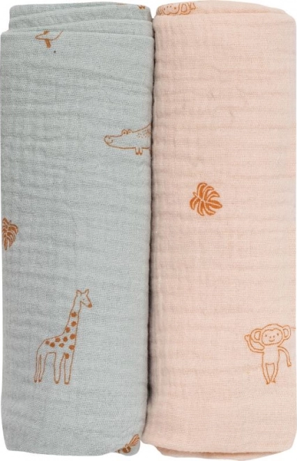 Bubaba Bio muszlin pelenkák 2 db - zöld és bézs