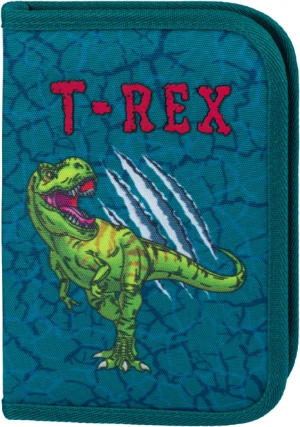 Egyrekeszes iskolai tolltartó T-Rex