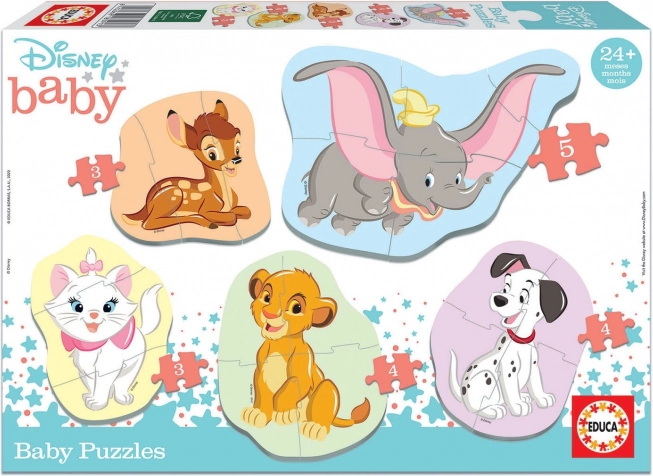 Educa baby puzzle Disney állatok 5 az 1-ben (3–5 darab)