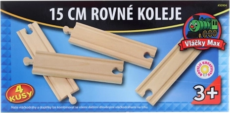 Vláčky Max egyenes sínek, 15 cm – 4 db