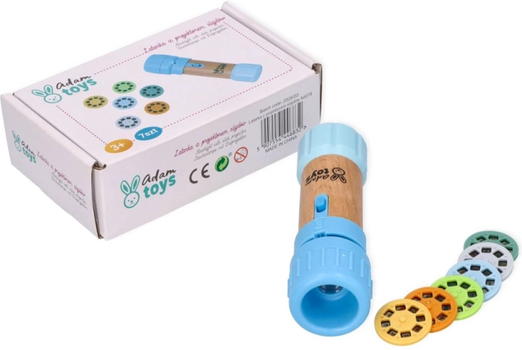 Kék gyermekzseblámpa vetítővel, Adam Toys