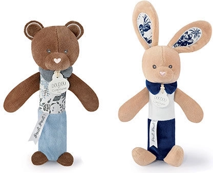 DOUDOU sípoló-csörgő nyuszi 17 cm