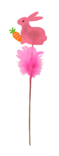 Húsvéti nyuszi pálcikán tollacskákkal, 29 cm