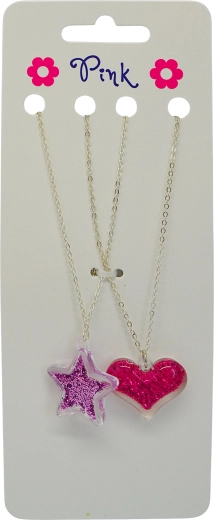 Szív és csillag medálos nyakláncok, 2 darabos szett