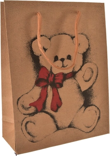 Ajándék papírtasak macis mintával 15 × 6 × 20 cm