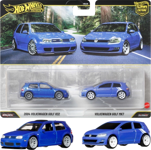Hot Wheels Premium 2 autós szett: Volkswagen Golf R32 (2004) és Golf MK7