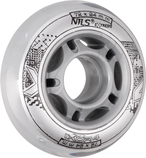 NILS EXTREME PU 72 × 24 átlátszó in-line görkori kerekek (4 db)