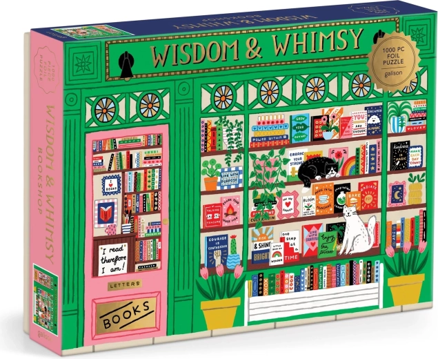 Fémes puzzle Wisdom & Whimsy könyvesbolt 1000 darab GALISON