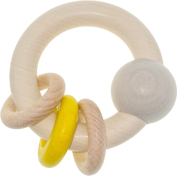 Hess fa csörgő golyóval és karikákkal sárga