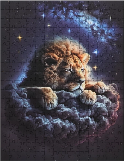 Gyermek puzzle: oroszlán a felhők, 300 darabos