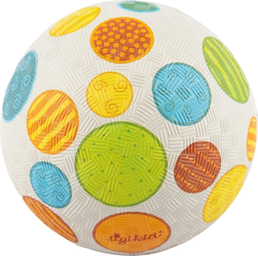 Sigikid gyermeklabda 100% természetes gumiból, szürke pöttyökkel, 12 cm