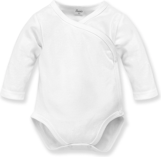 Pinokio átlapolós body hosszú ujjal Lovely Day, fehér, 56-os méret