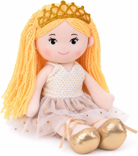 Lila textil balerina baba, 40 cm