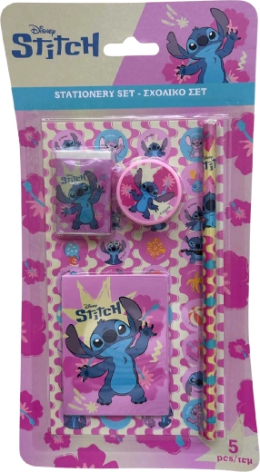 Ötrészes Lilo & Stitch írószerkészlet, rózsaszín