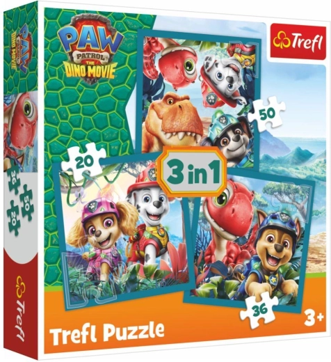 Puzzle 3 az 1-ben Mancs Őrjárat (Paw Patrol) Dino Movie – Dínó-sziget