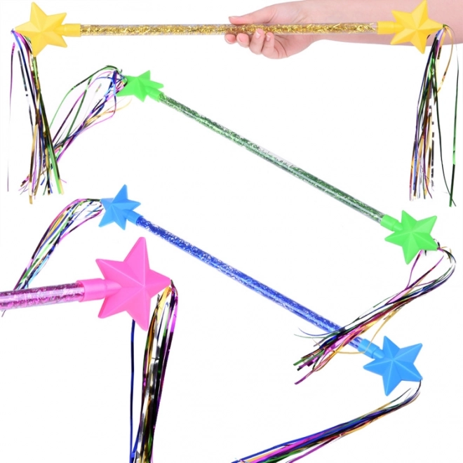 Varázspálca tornabotokkal és szalagokkal